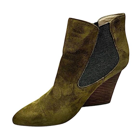 Steven by Steve Madden Women's Green Suede Maliik Bootie 8 Medium Pre-Owned - Picture 2 of 10